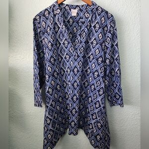 Chico's tunic style blouse asymmetrical hem